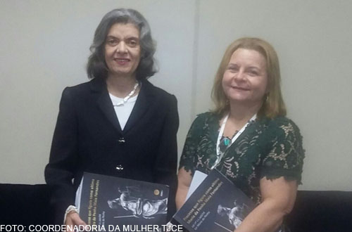 Desembargadora Sérgia Miranda entrega à ministra do STF cópia de processo da Maria da Penha