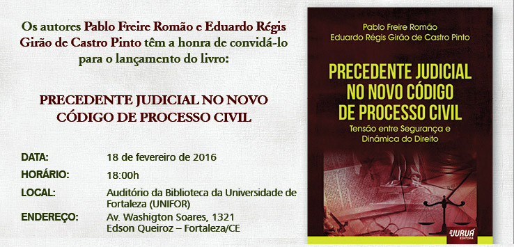 Servidores lançam livro sobre novo CPC nesta quinta-feira na Unifor