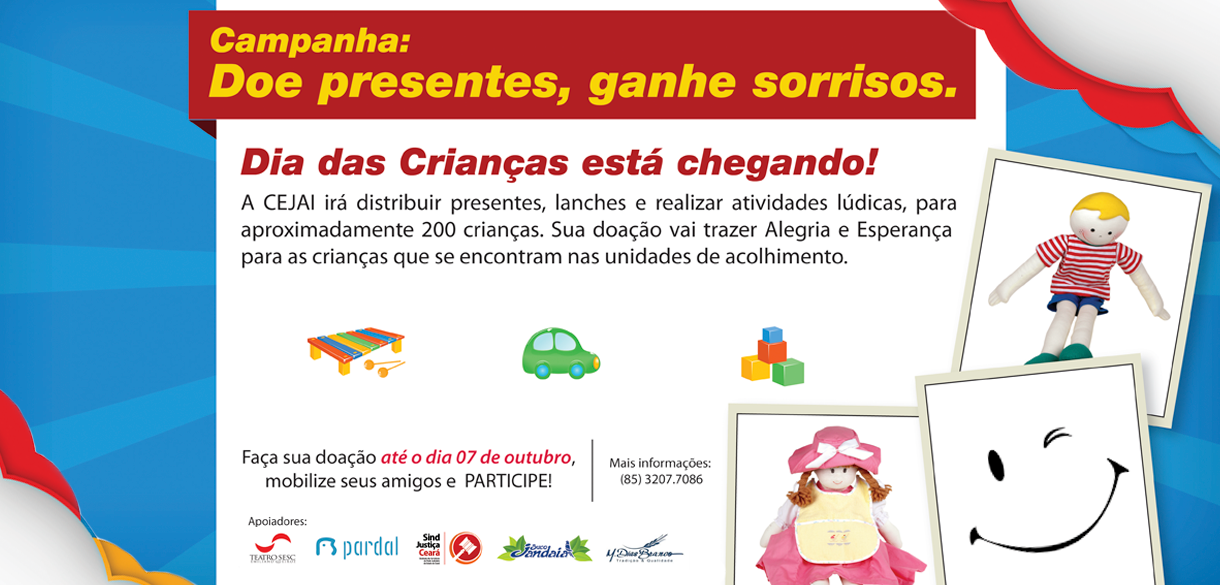 Comissão de Adoção Internacional recebe doação de brinquedos até o próximo dia 7 de outubro