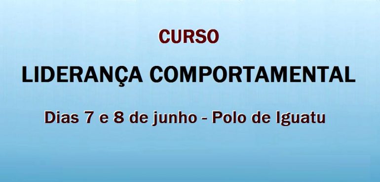Inscrições para o curso Liderança Comportamental terminam nesta segunda-feira