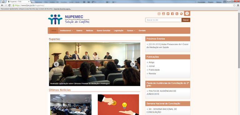 Página eletrônica do Nupemec ganha novo ambiente e facilita a navegabilidade de usuários