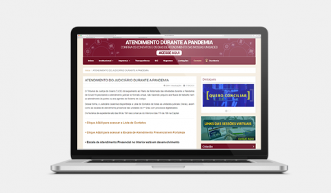 Nova página do TJCE com contatos e dias de atendimento durante a pandemia ultrapassa 20 mil acessos. Vídeo explica como acessar