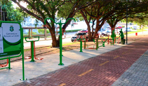 Parceria entre TJCE e Governo do Estado viabiliza academia ao ar livre no Cambeba