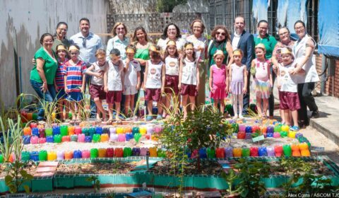 Revitalização de horta por estudantes da Creche Escola do Judiciário promove cuidados alimentares e ambientais