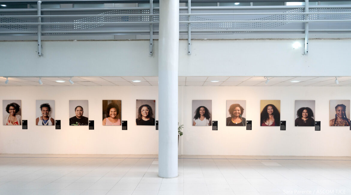 Imagem com várias fotos da exposição