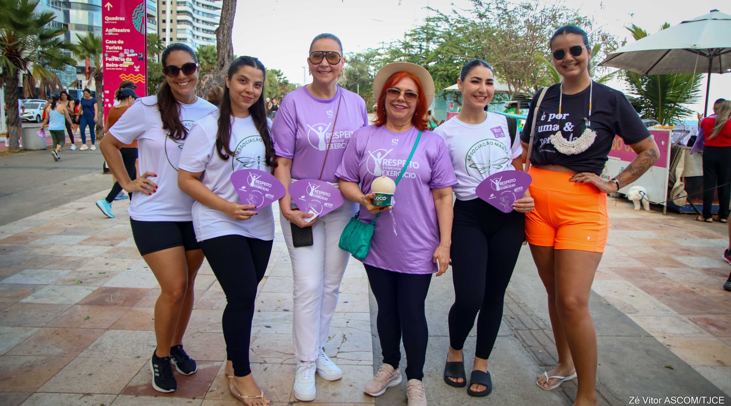 “Respeito é o Melhor Exercício”: TJCE mobiliza praticantes de atividades físicas na Beira Mar para reforçar o combate à violência contra a mulher