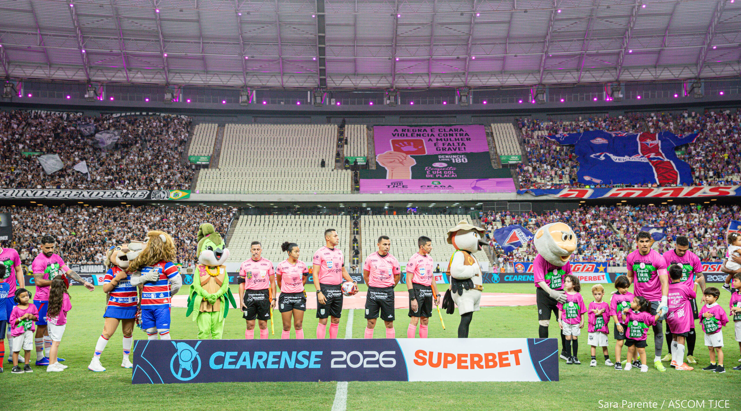 “Respeito é um Gol de Placa”: campanha de combate à violência contra a mulher marca final do Campeonato Cearense