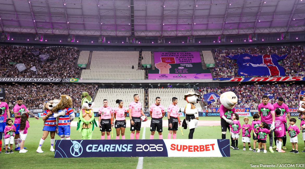 “Respeito é um Gol de Placa”: campanha de combate à violência contra a mulher marca final do Campeonato Cearense