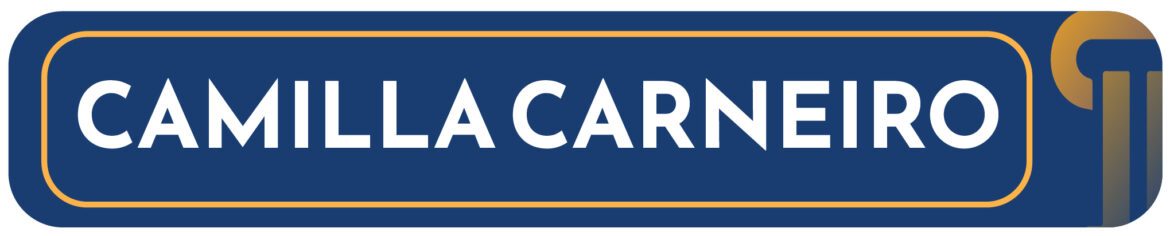 arte com o nome da repórter Camilla Carneiro