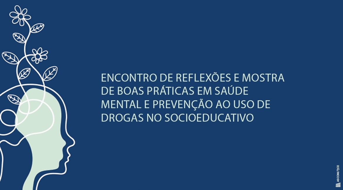 Arte, em azul escuro, com um desenho da silhueta de um rosto em perfil, em verde claro, misturado com desenho de um caule com várias folhas e flores, também em verde claro. Ao lado, o nome do evento em verde claro.