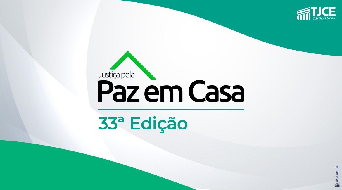 Arte nas cores verde , branco e preto, com a frase escrita ao centro: Semana pela Paz em Casa: 33ª Edição