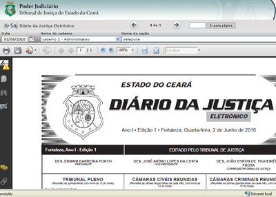 TJCE disponibiliza Diário da Justiça Eletrônico a partir desta quarta-feira