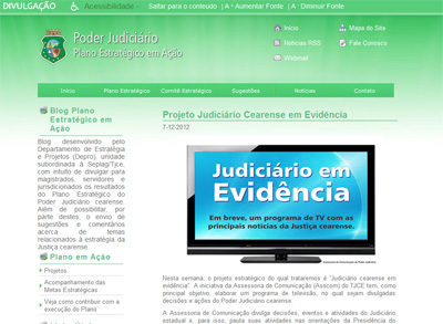 Blog da Seplag destaca programa de televisão do Poder Judiciário cearense
