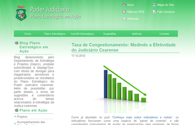 Blog da Seplag esclarece sobre taxa de congestionamento processual