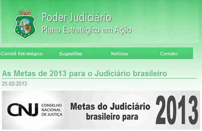 Blog da Seplag destaca metas do CNJ para os Tribunais de Justiça em 2013