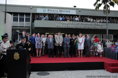 Des. Francisco Sales Neto representa TJCE durante evento no Comando Geral da PM